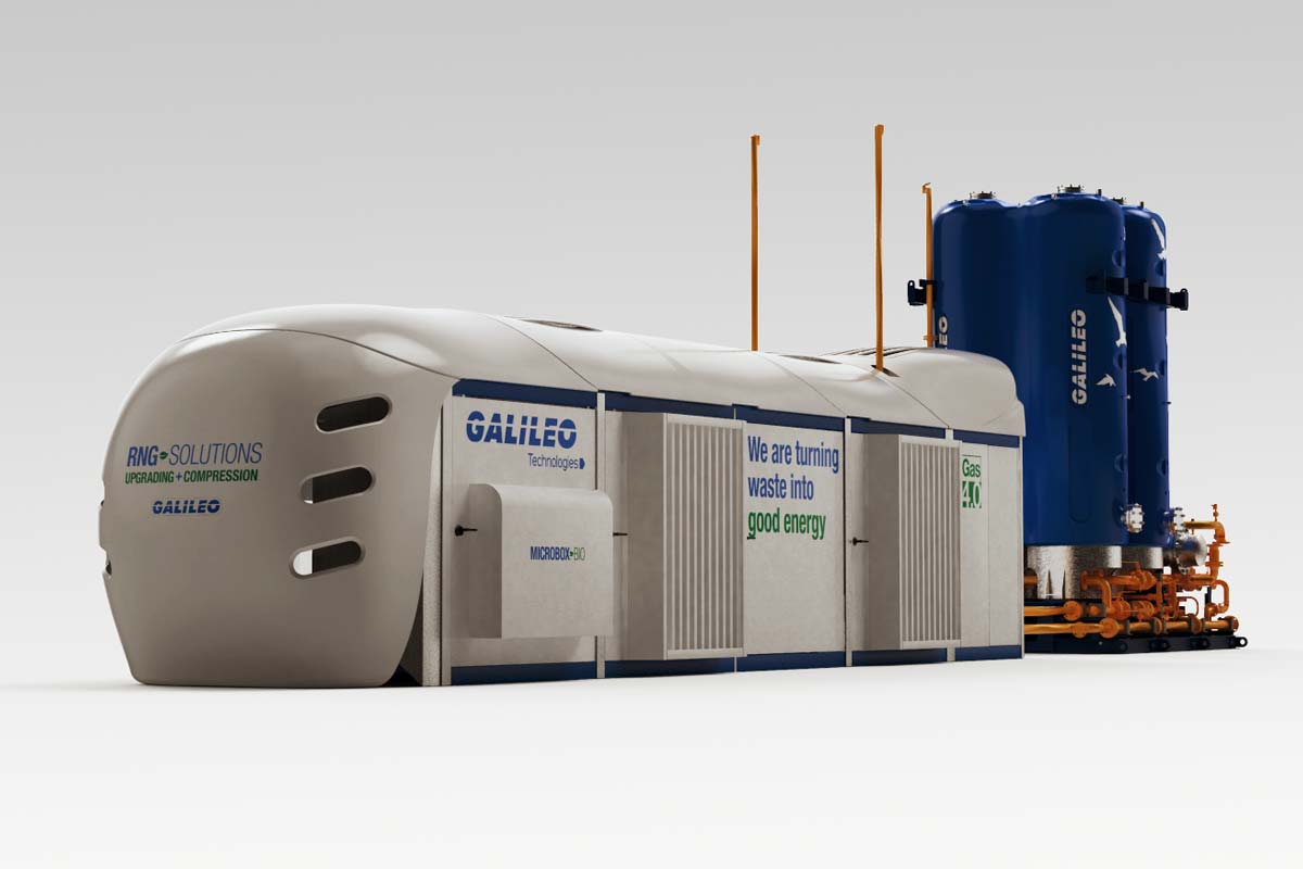 Biogas upgrading and biomethane compression package - Galileo Technologies